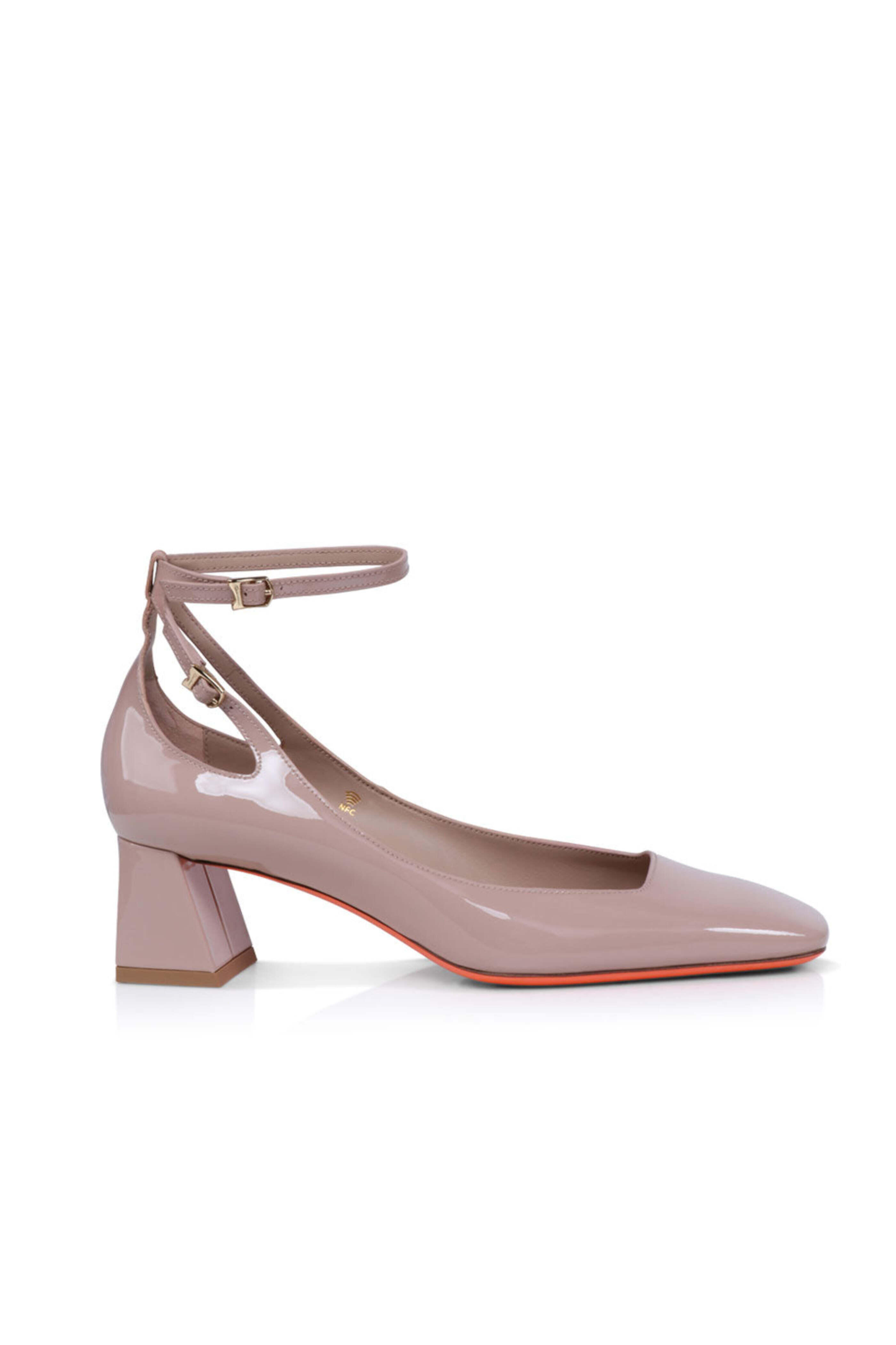 Santoni - Marta Patent Ankle-Strap Pump in Pink - view 2