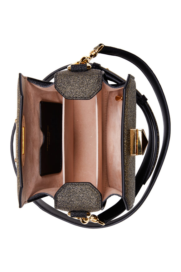 Alexander McQueen - Black & Gold Glitter Box Chain Shoulder Bag