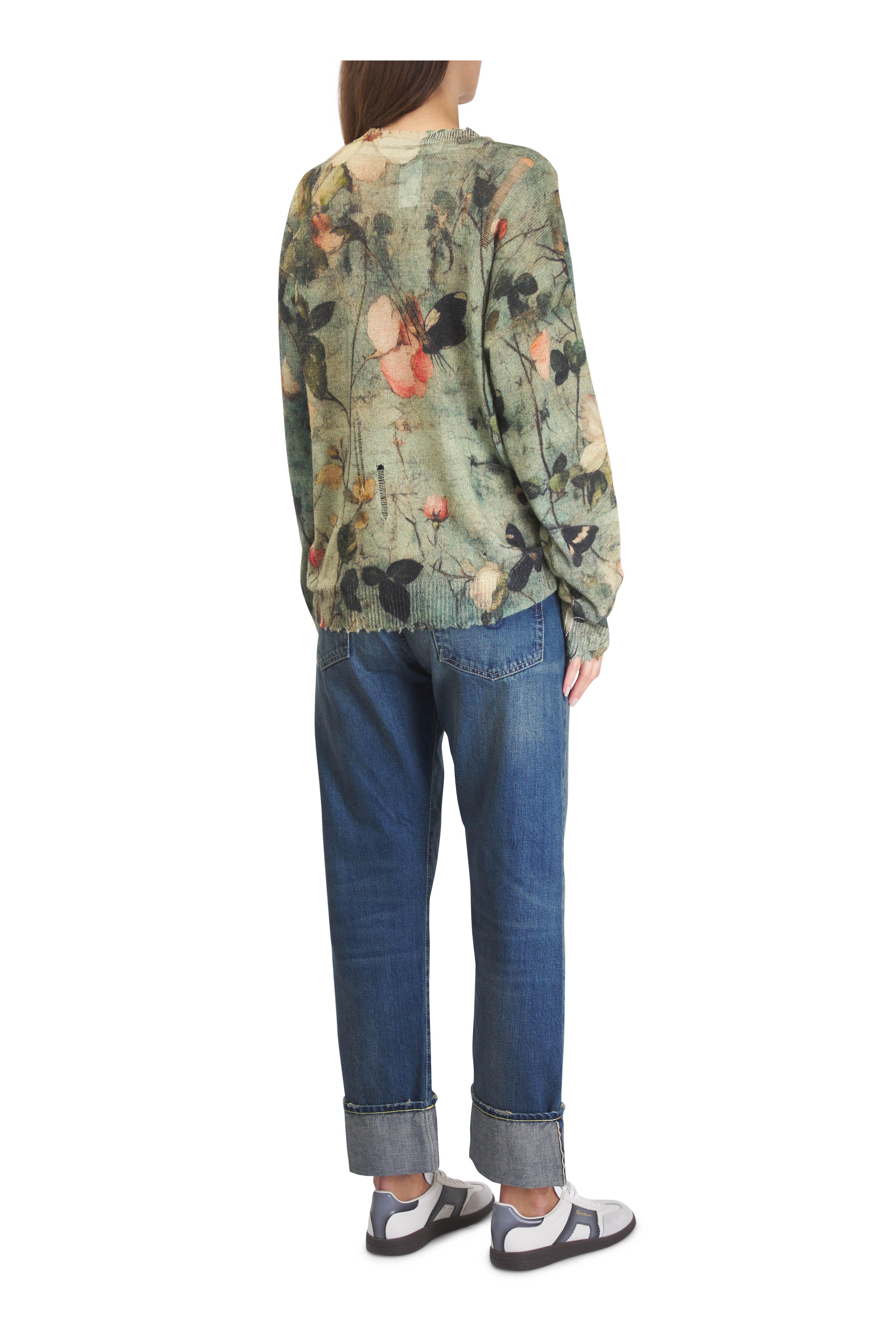 R13 - Blue Cuffed Boyfriend Jean