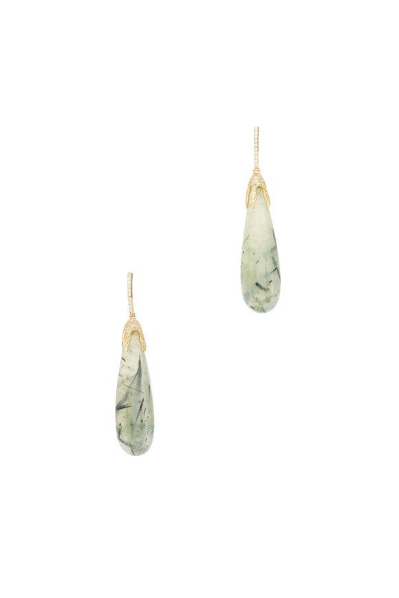 Kimberly McDonald Prehenite Epidote Diamond Earrings