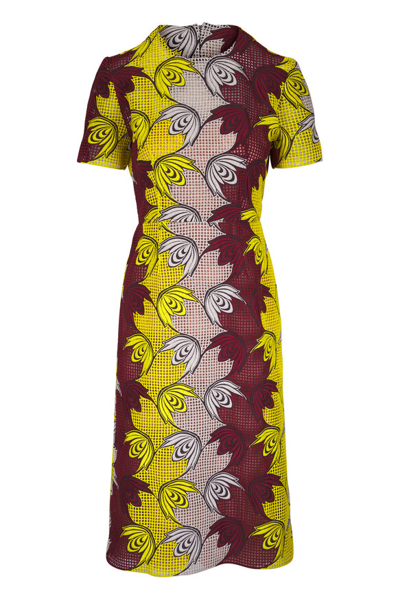Marni Brown & Yellow Multicolor Macramé Dress - view 1