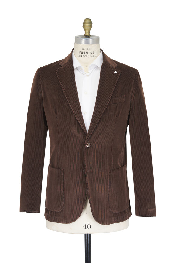 L.B.M. 1911 Dark Brown Cotton & Cashmere Corduroy Sportcoat - view 4