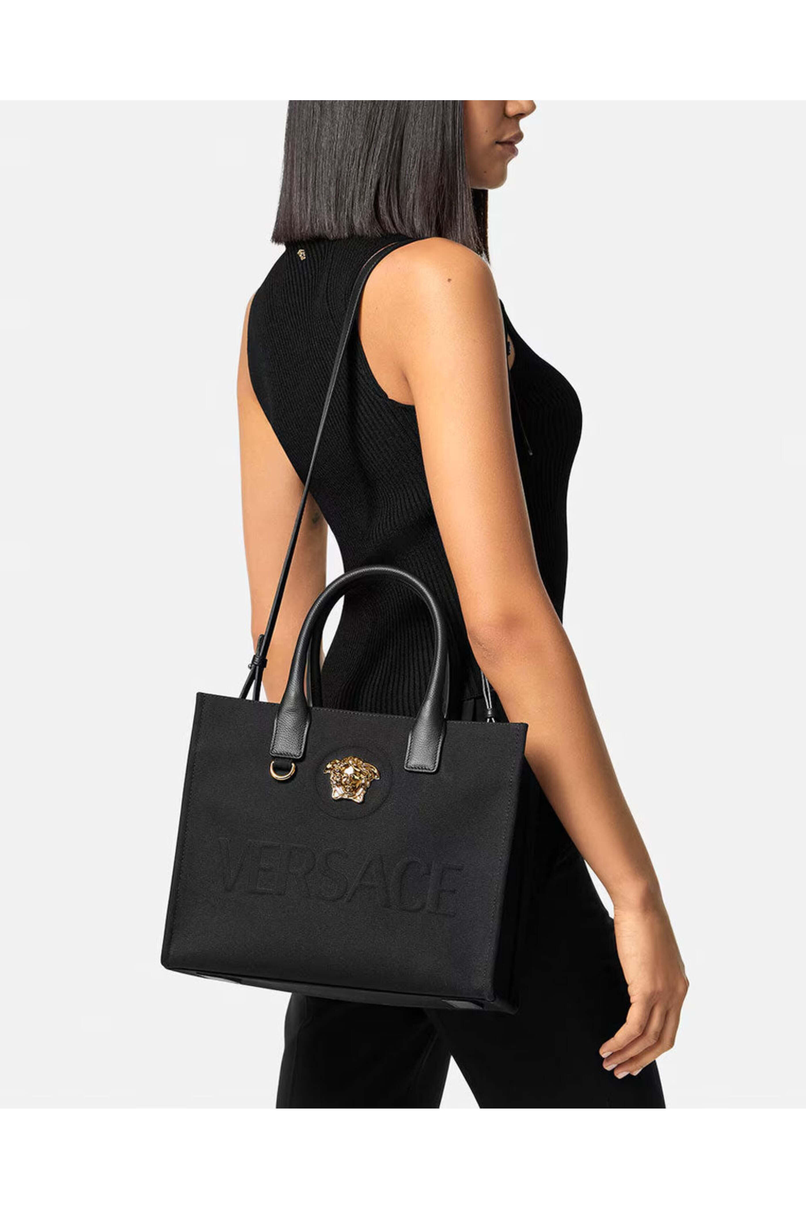 Versace - Small La Medusa Canvas Fabric Tote Bag