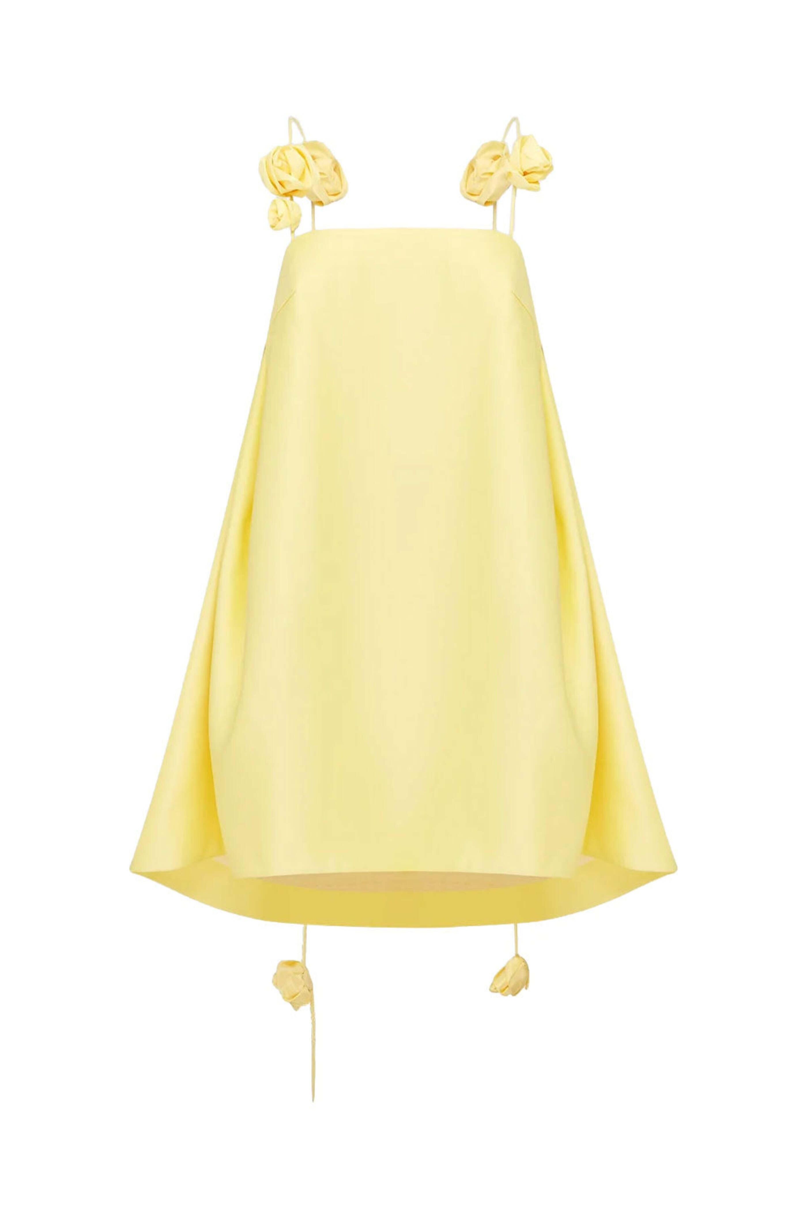 Leo Lin - Sorbet Yellow Fiona Rose Mini Dress