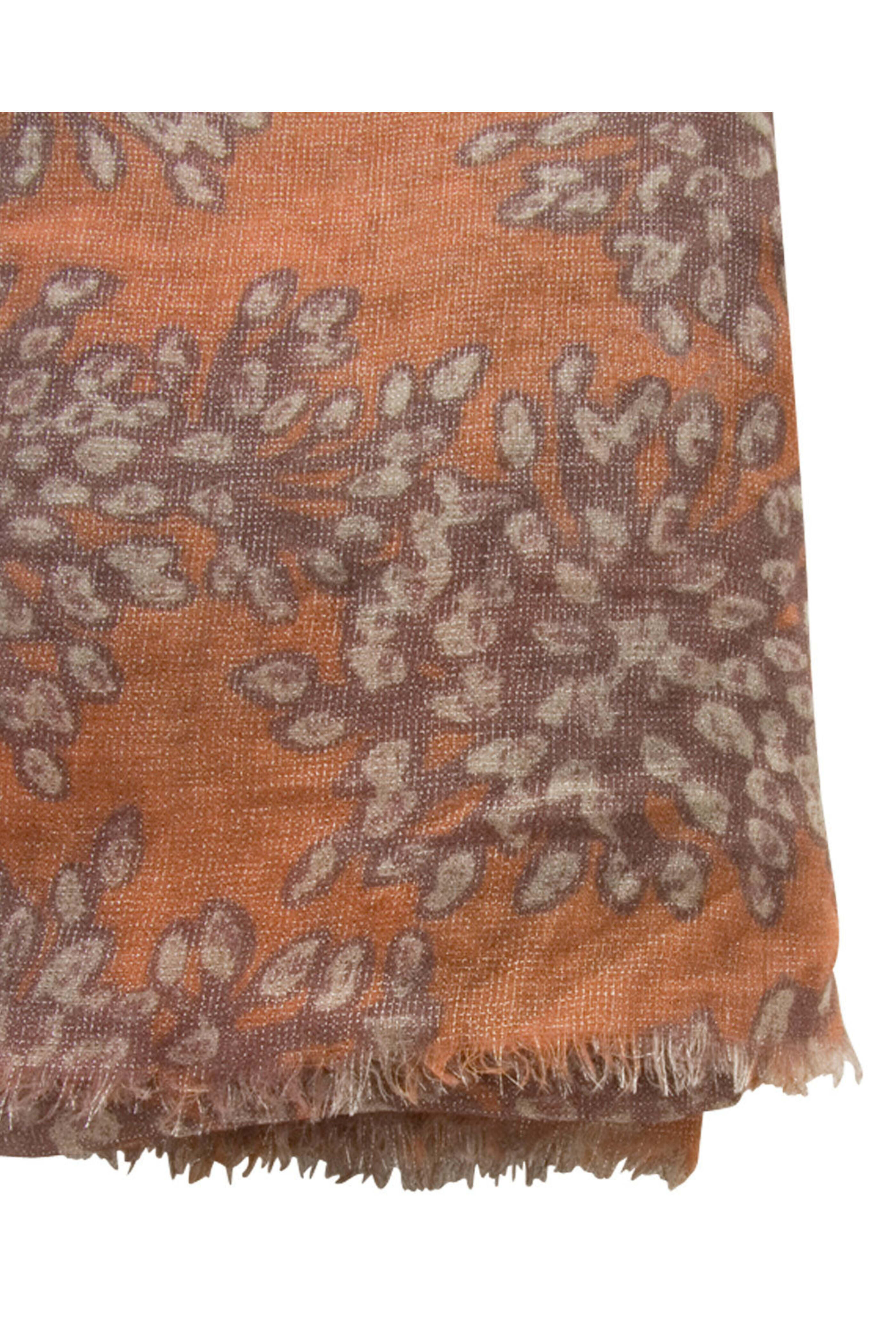 Brunello Cucinelli - Arancio Floral Print Cashmere Silk