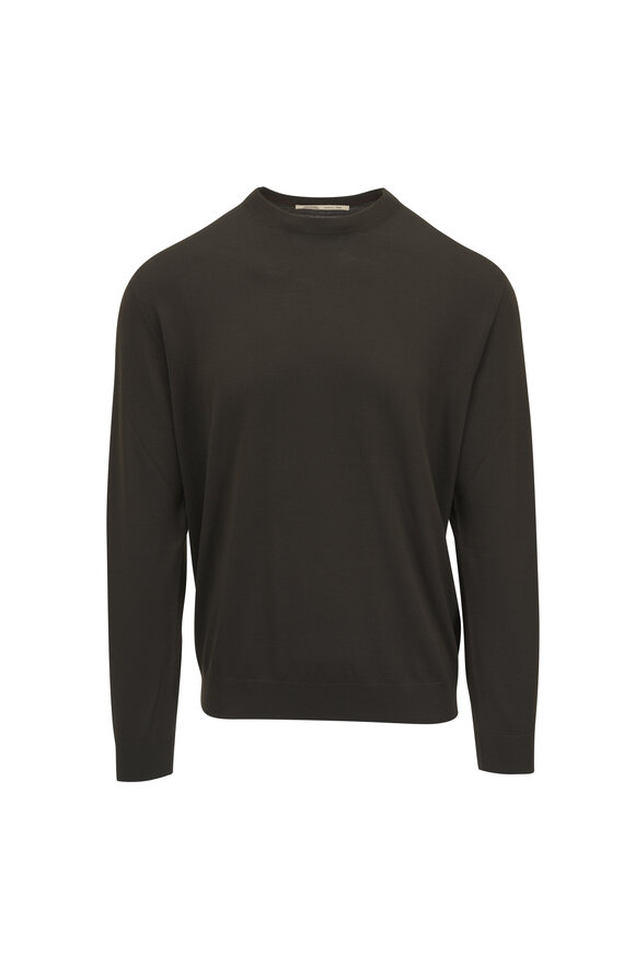 Maurizio Baldassari Wish Olive Wool Crewneck Sweater