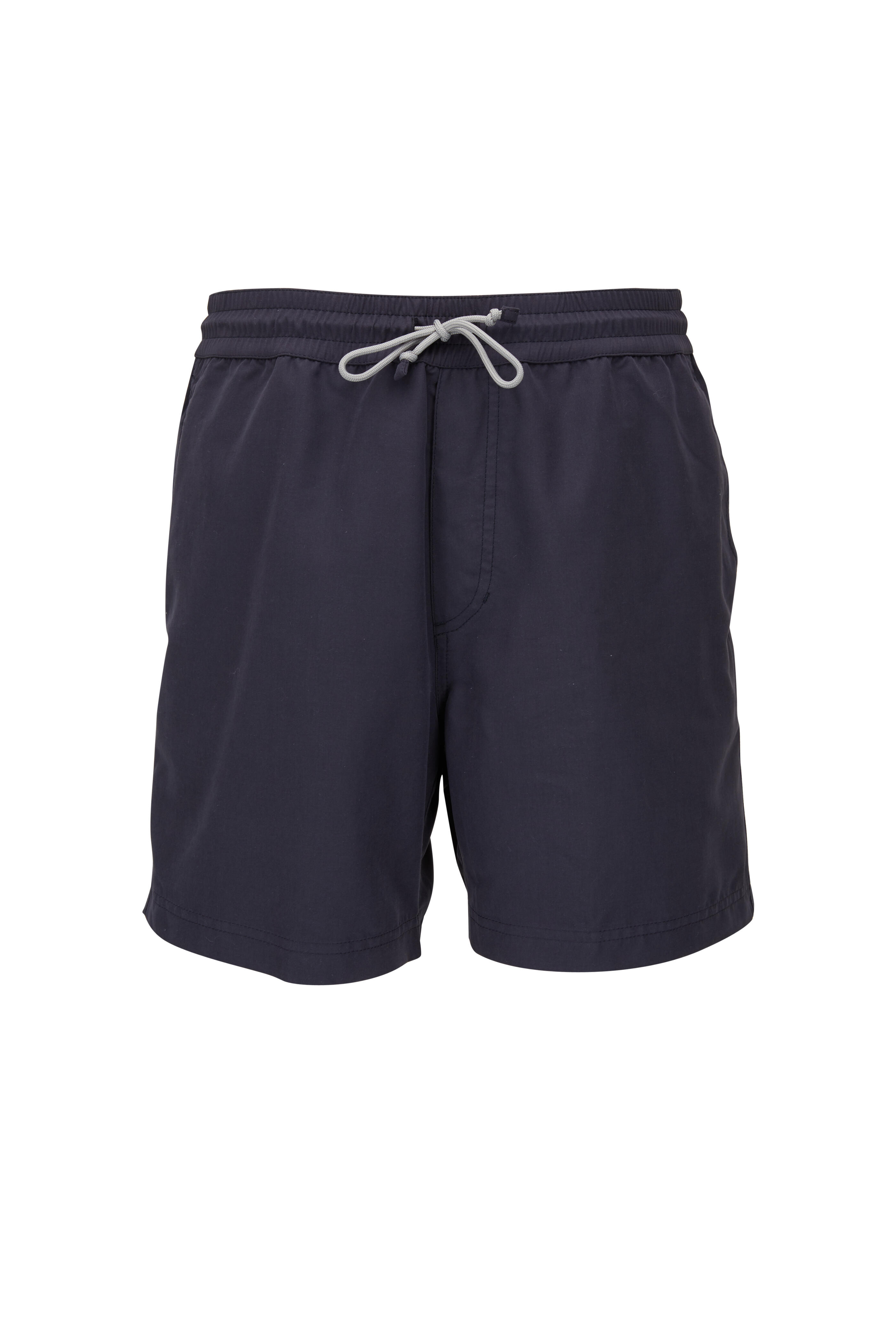 Brunello Cucinelli - Solid Navy Swim Trunks | Mitchell Stores