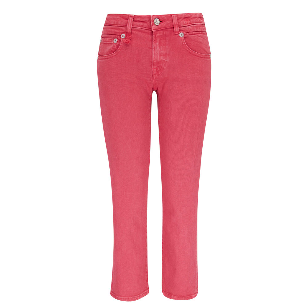 R13 - Boy Vivid Pink Stretch Straight Leg Jean