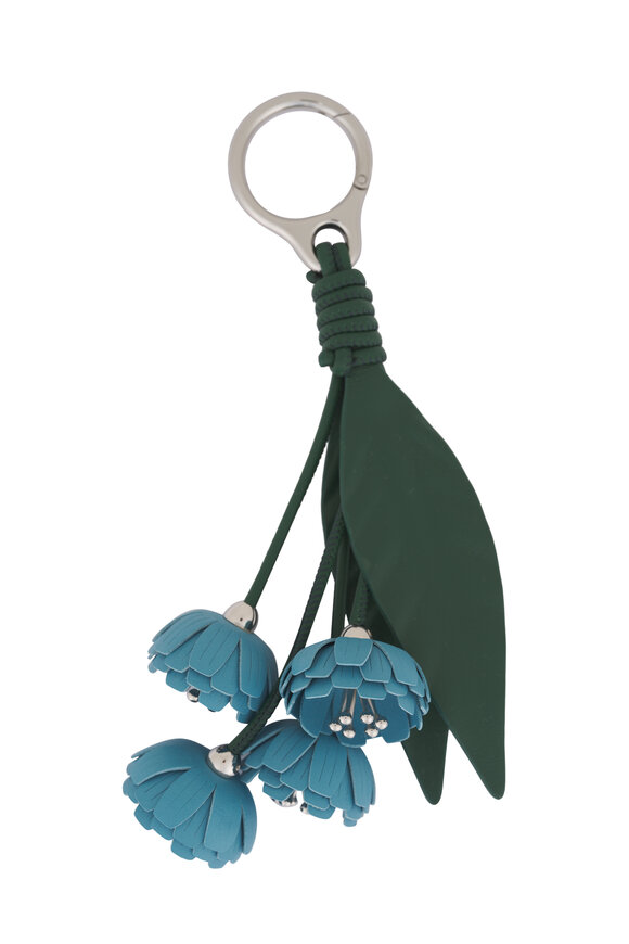 Loewe Green & Blue Flower Leather Bag Charm