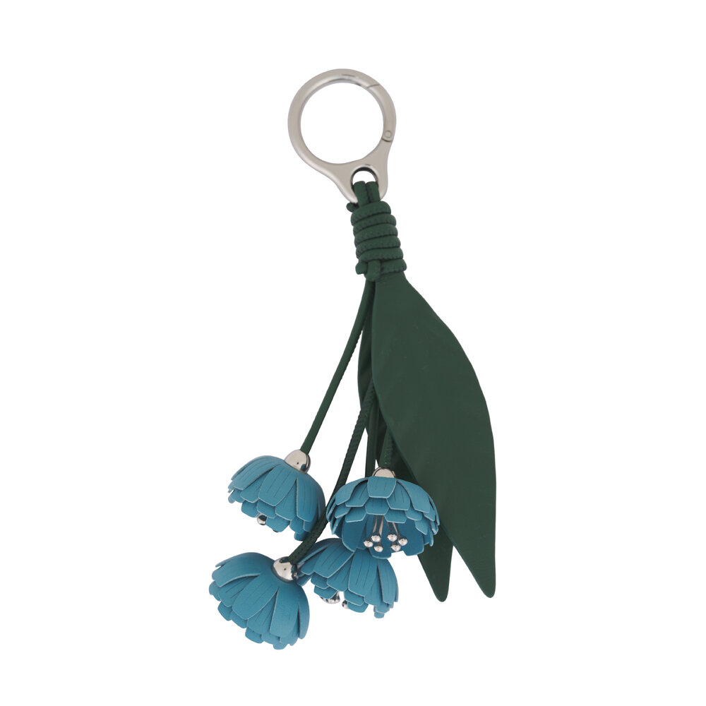 Loewe - Green & Blue Flower Leather Bag Charm | Mitchell Stores