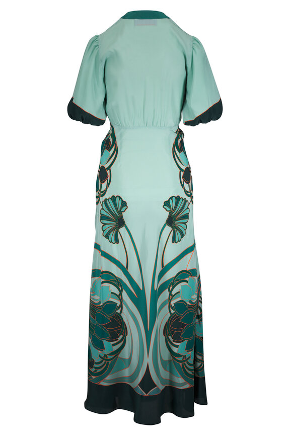 La DoubleJ Marlene Blue Multicolor Crepe De Chine Maxi Dress - view 2