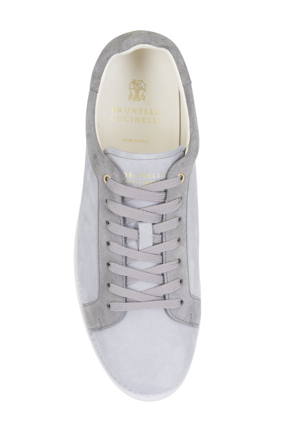 Brunello Cucinelli Light Gray Leather Low Top Sneaker - view 5