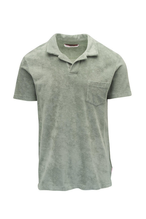 Orlebar Brown Terry Penny Green Cotton Short Sleeve Polo