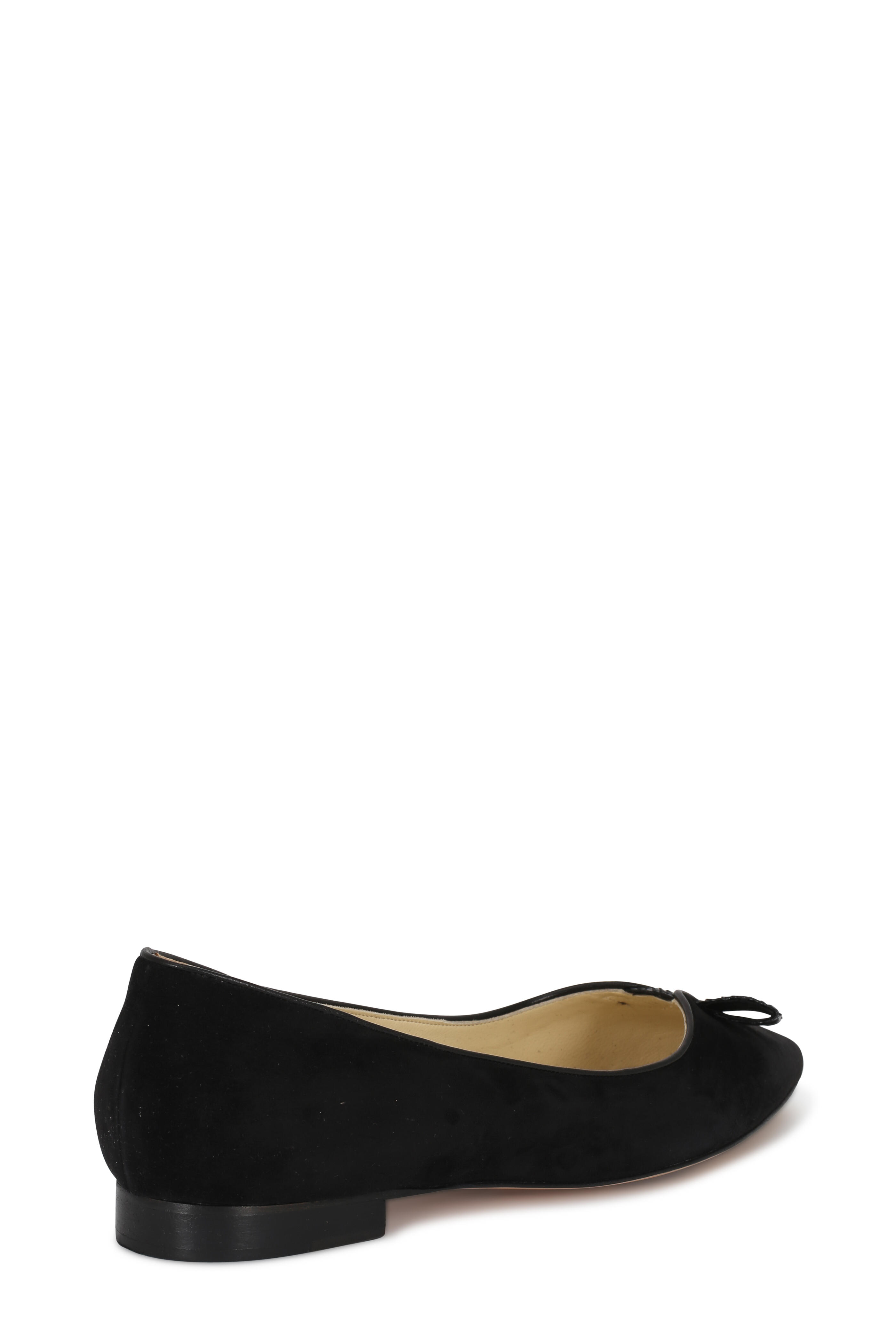 Sarah Flint - Lana Black Suede & Snakeskin Bow Flat