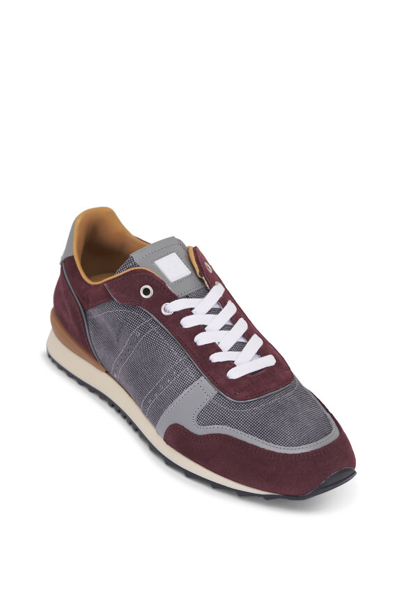 Rubirosa Joan Burgundy & Gray Suede Low Top Sneaker