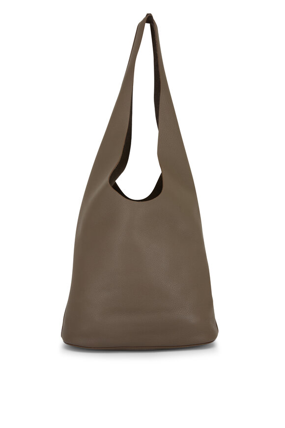 The Row - Bindle Three Elephant Gray Leather Hobo Bag