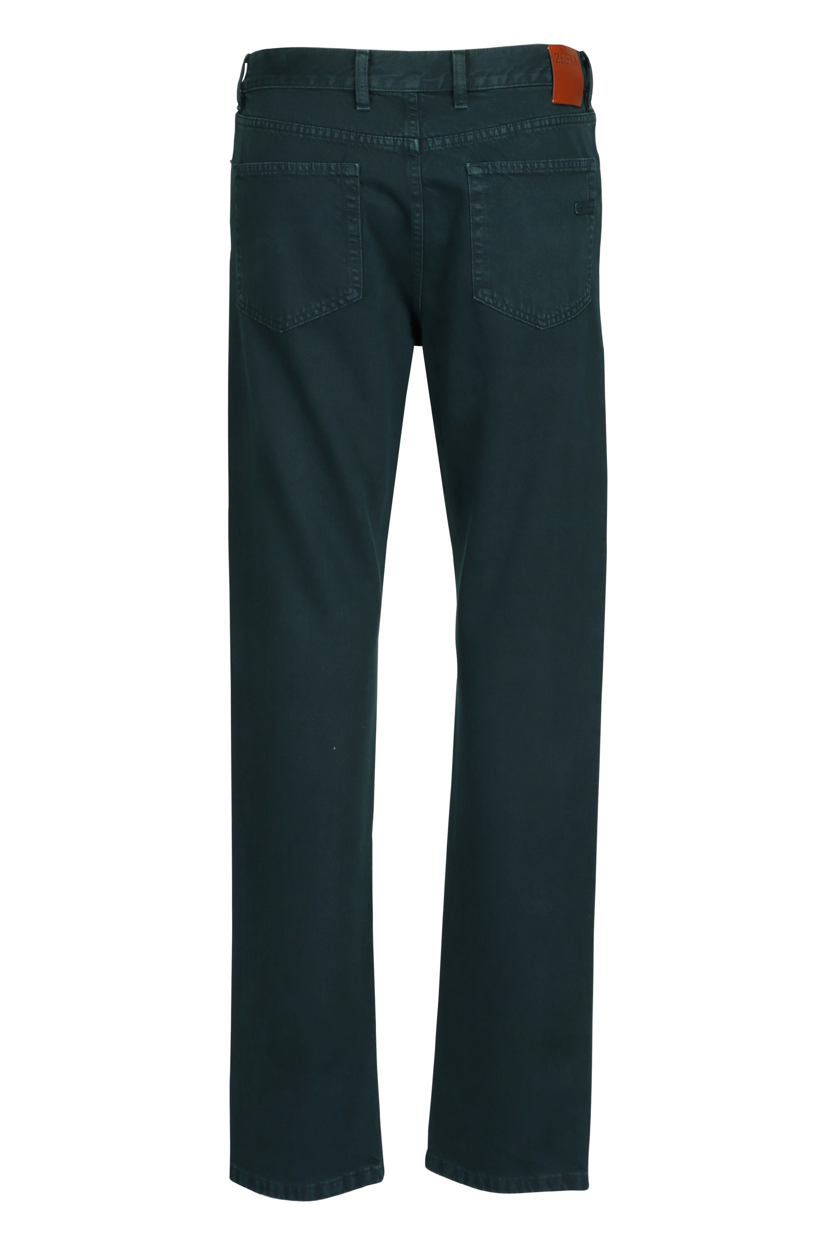 Zegna - Dark Green Five Pocket Pant | Mitchell Stores