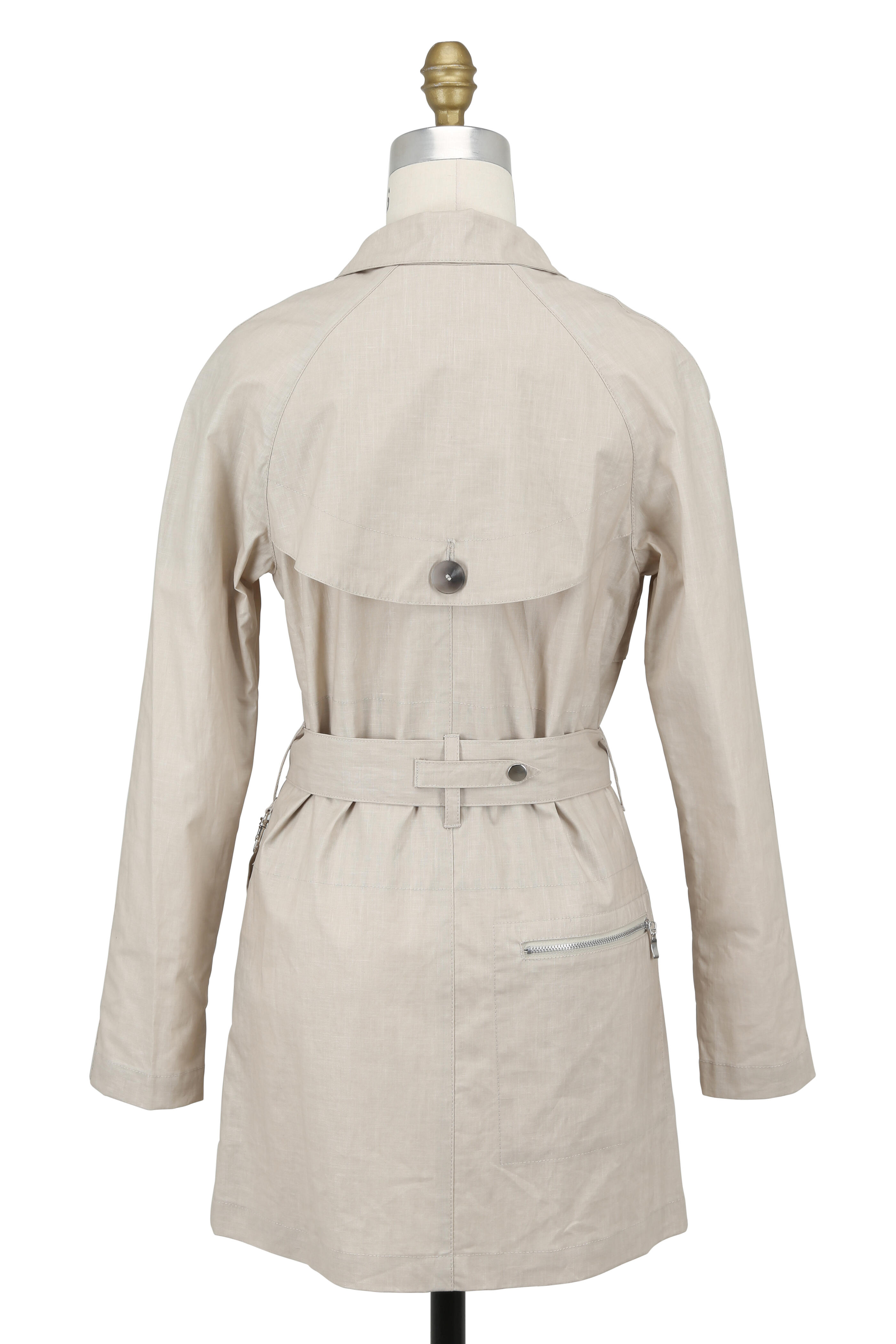 Pret Pour Partir - Krystal Tan Coated Linen Trench Coat With Hat