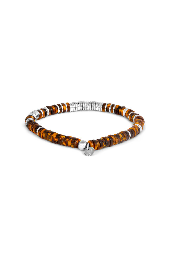 Tateossian - Constellation Tiger Eye Beaded Bracelet