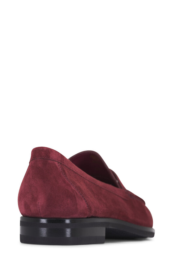 Santoni Haileigh Burgundy Suede Penny Loafer - view 3