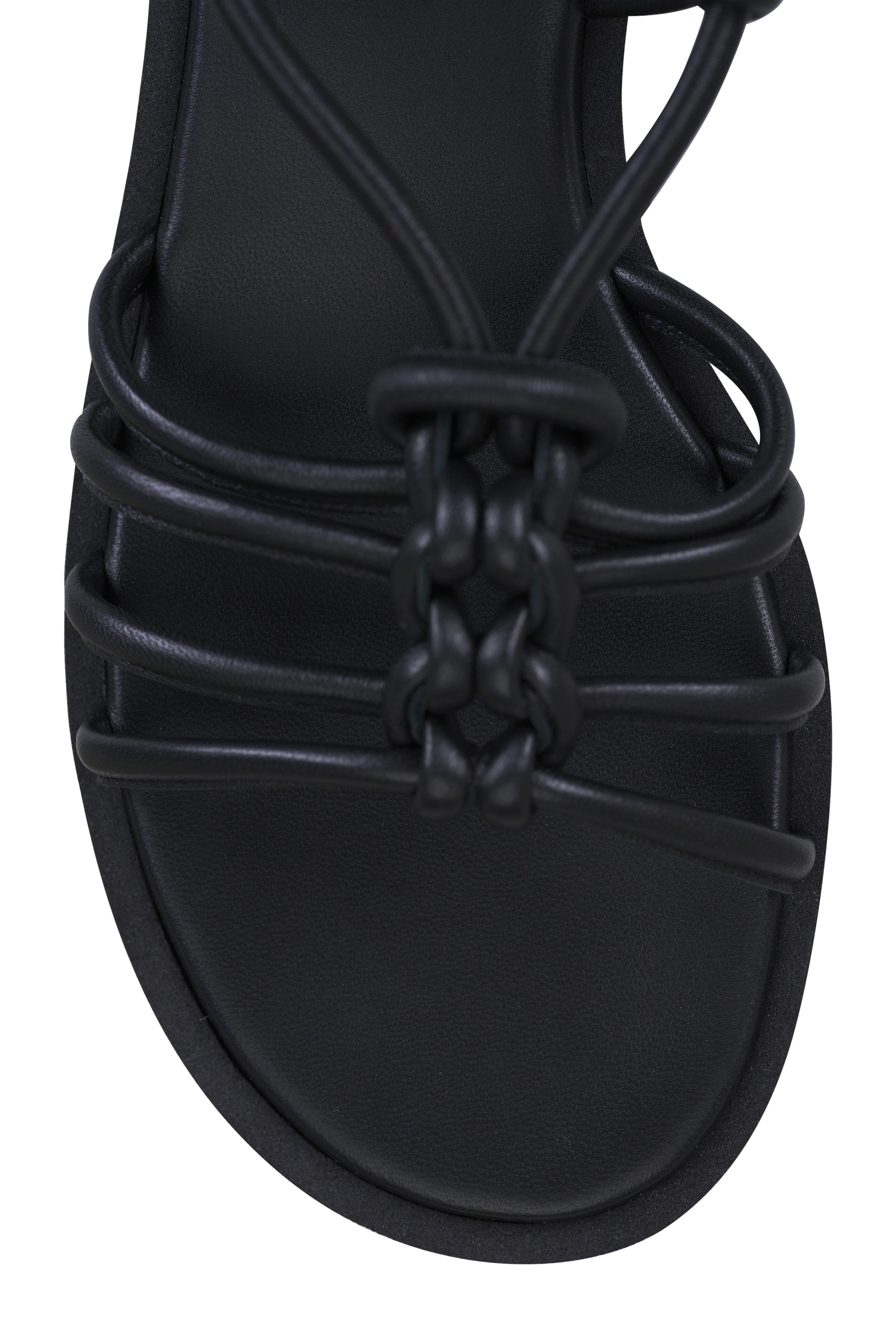 Gianvito Rossi - Hebe Black Leather Flat Wedge Sandal, 55mm