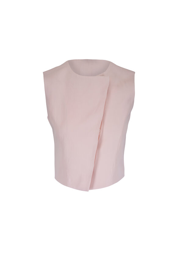 TWP Creme De Peche High Neck Hidden Placket Vest - view 1