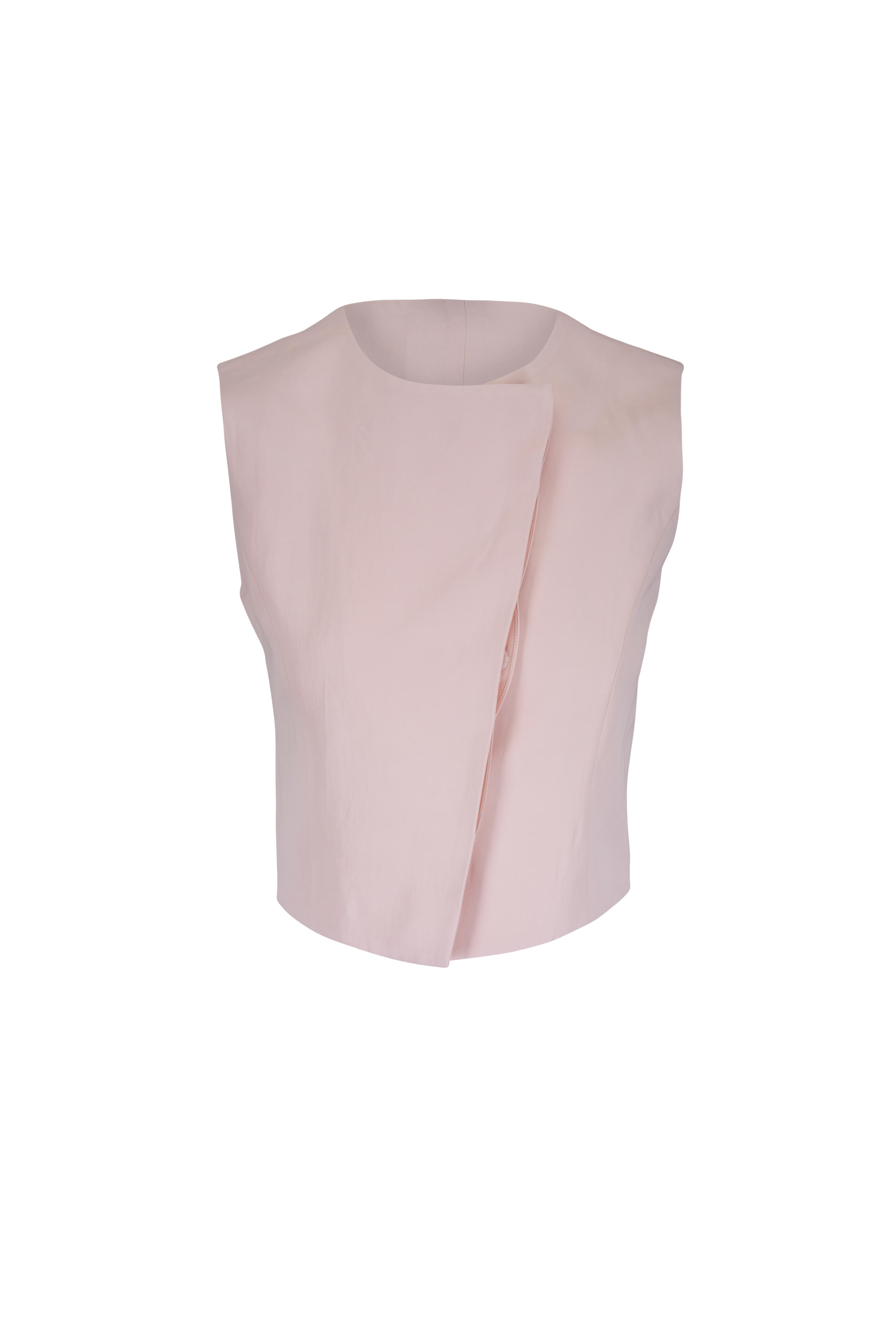 TWP - Creme De Peche High Neck Hidden Placket Vest