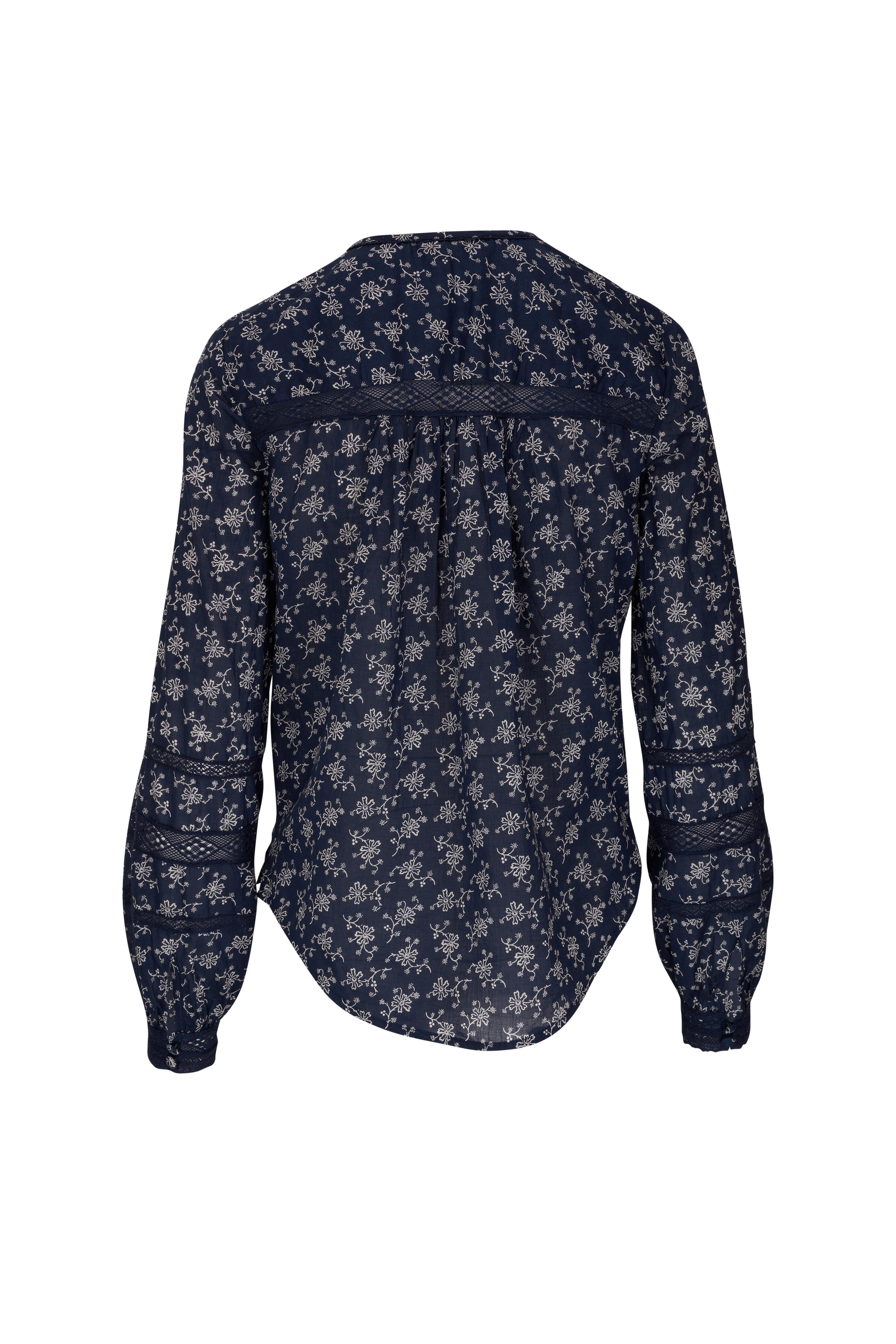 Veronica Beard - Kent Marine Off White Floral Embroidered Top