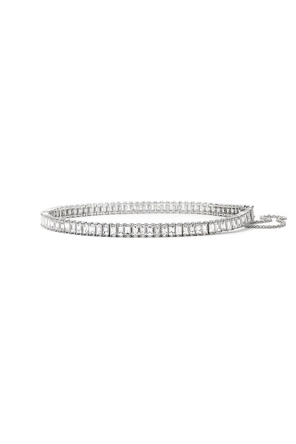 Nam Cho 18k White Gold Diamond Baguette Tennis Bracelet
