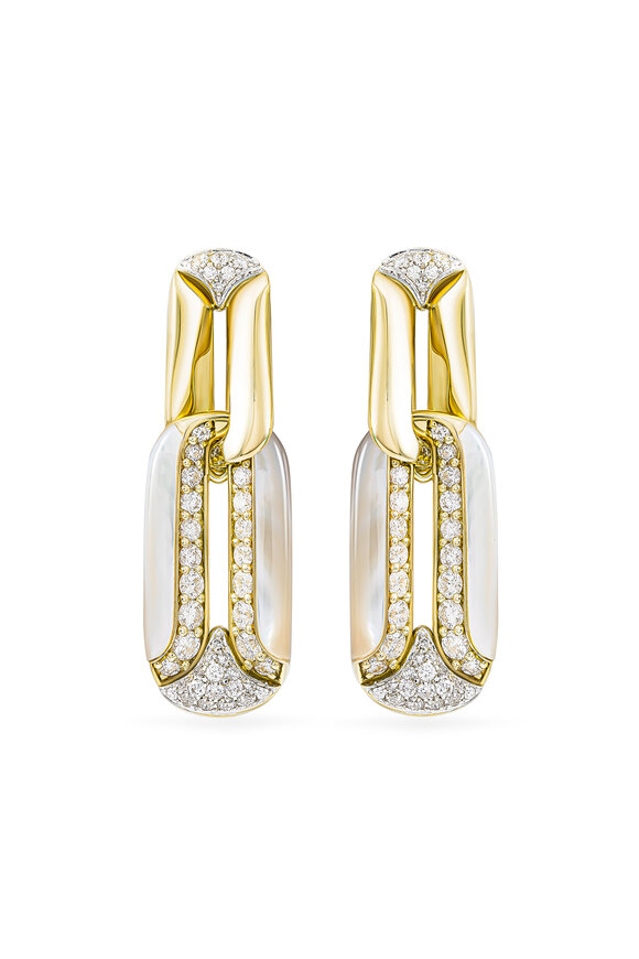 Miseno 18k Yellow Gold Diamond & Mother of Pearl Earring