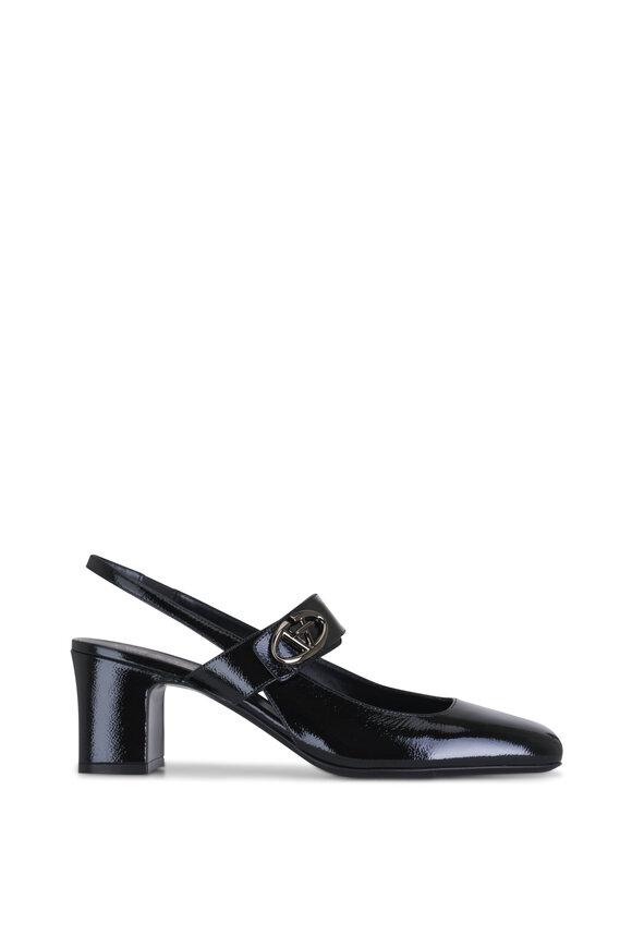 Valentino Garavani - VLogo Locker Black Leather Slingback Pump, 60mm