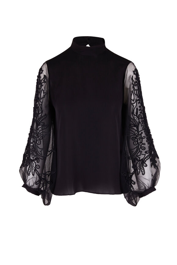 Kobi Halperin - Holly Black Silk Georgette Blouse