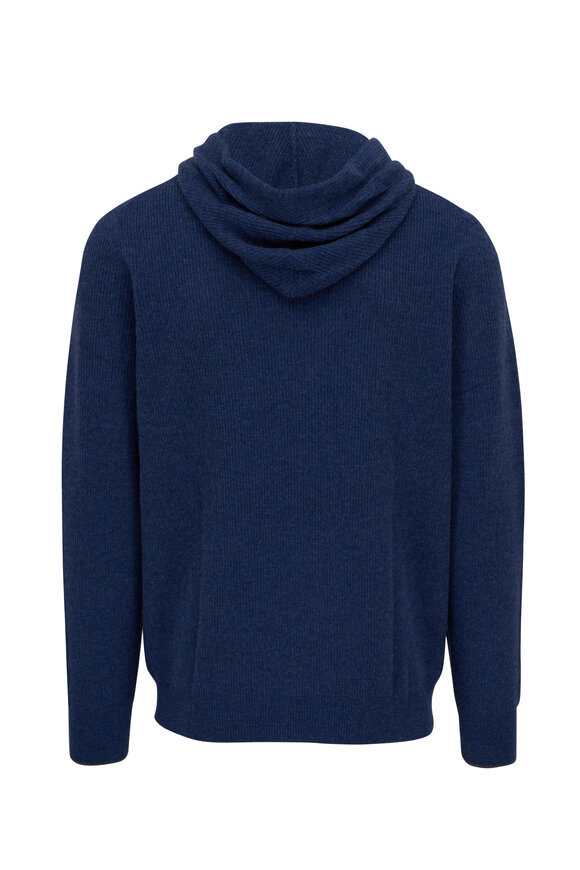 Kinross - Midnight Blue Rib Tipped Pullover Hoodie