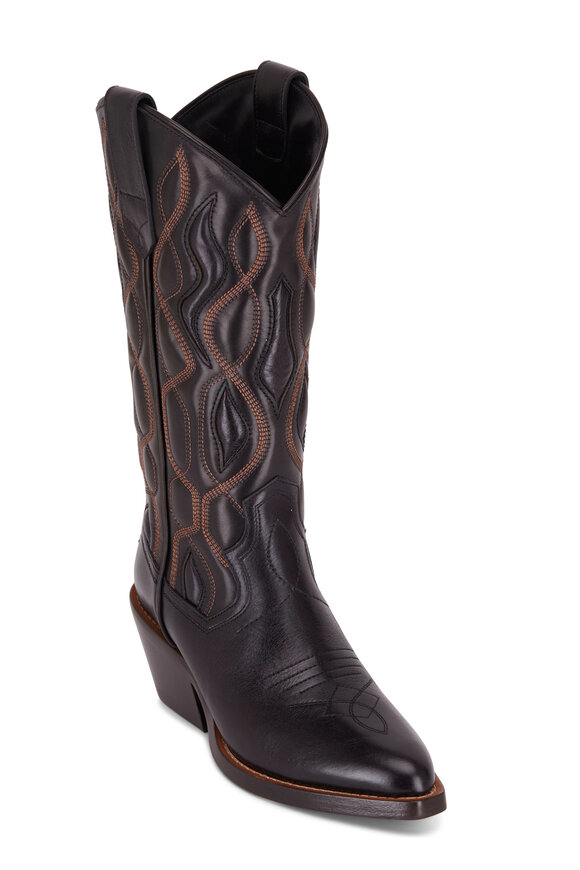 Dorothee Schumacher Western Edginess Black & Brown Leather Cowboy Boot