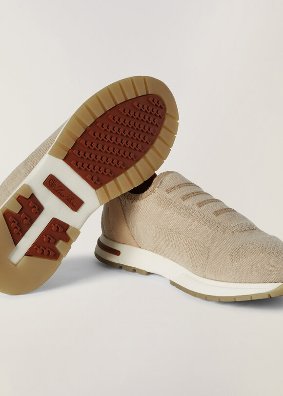 Loro Piana 360 LP Flexy Beige Melange Knit Slip On Sneaker - view 10