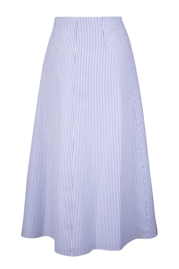 TWP White & Blue Stripe A-Line Skirt - view 4