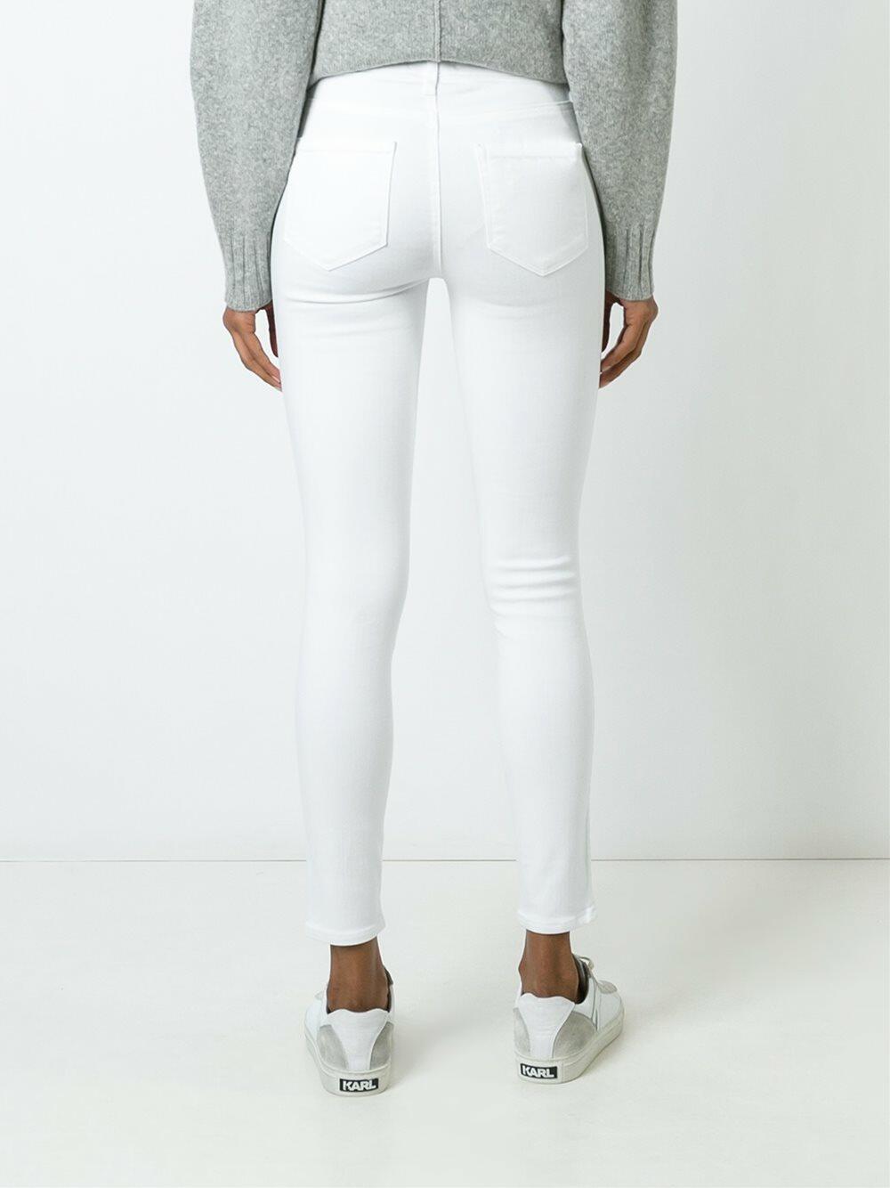 Paige - Hoxton White High-Rise Ankle Skinny Jean