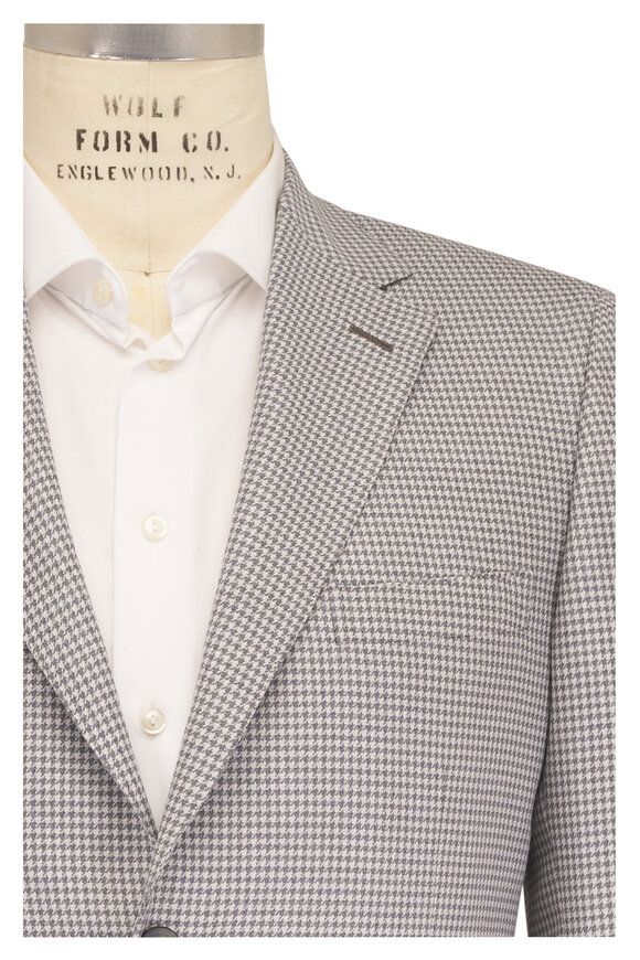 Brioni Ravello White & Gray Wool & Silk Sportcoat - view 1