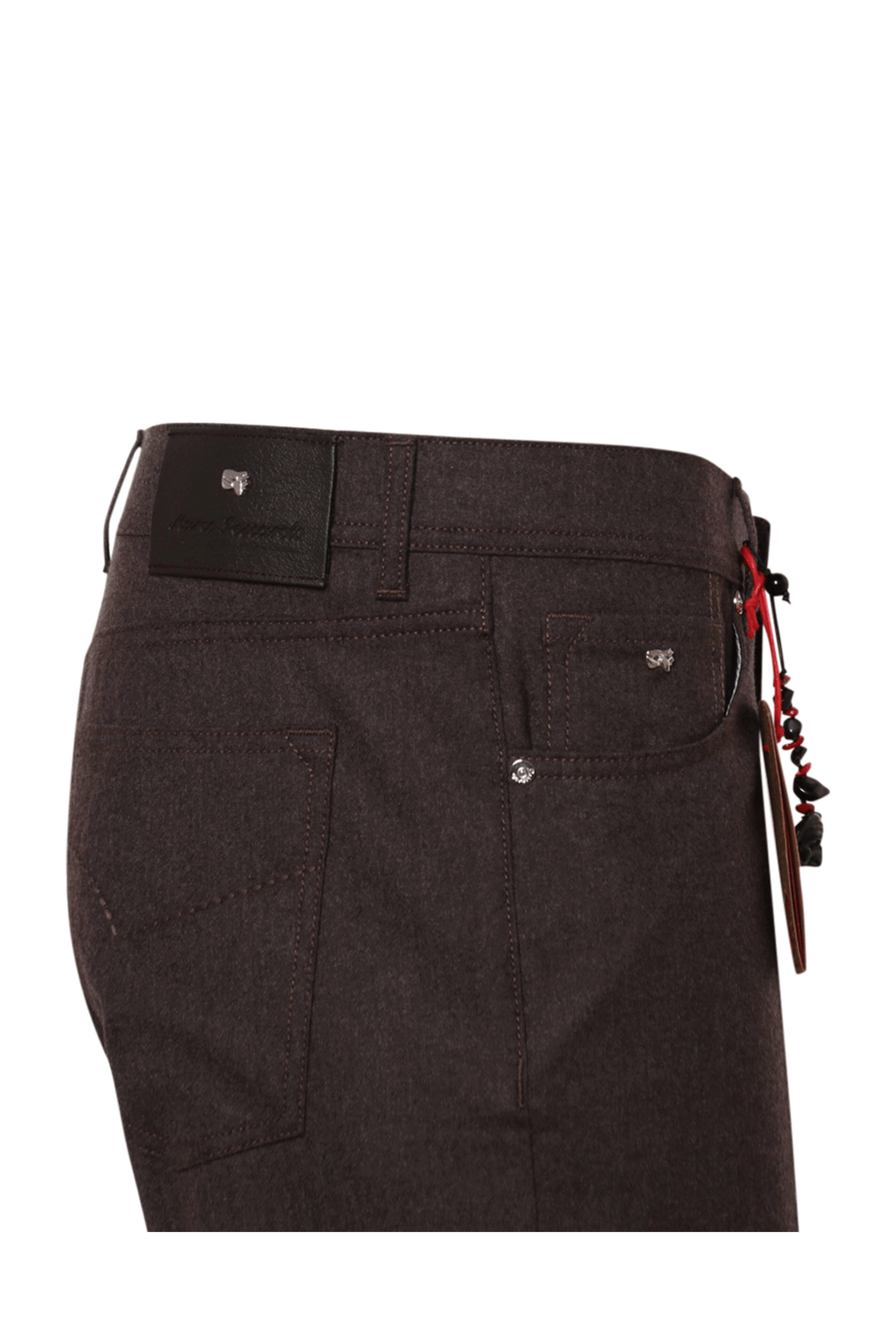 Marco Pescarolo - Brown Light Flannel Cashmere Blend 5 Pocket Pant