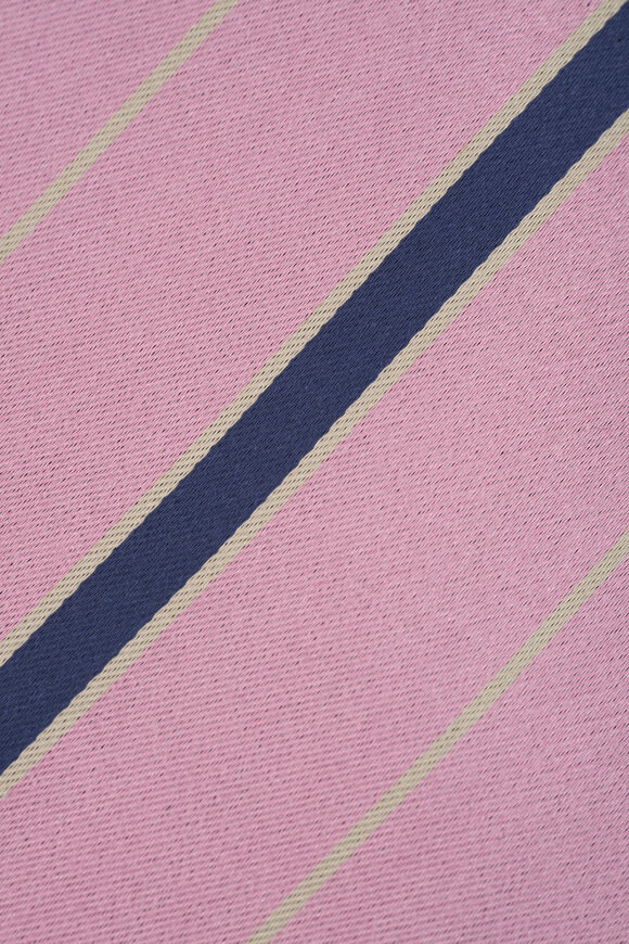 Kiton - Pink & Navy Striped Silk Necktie 