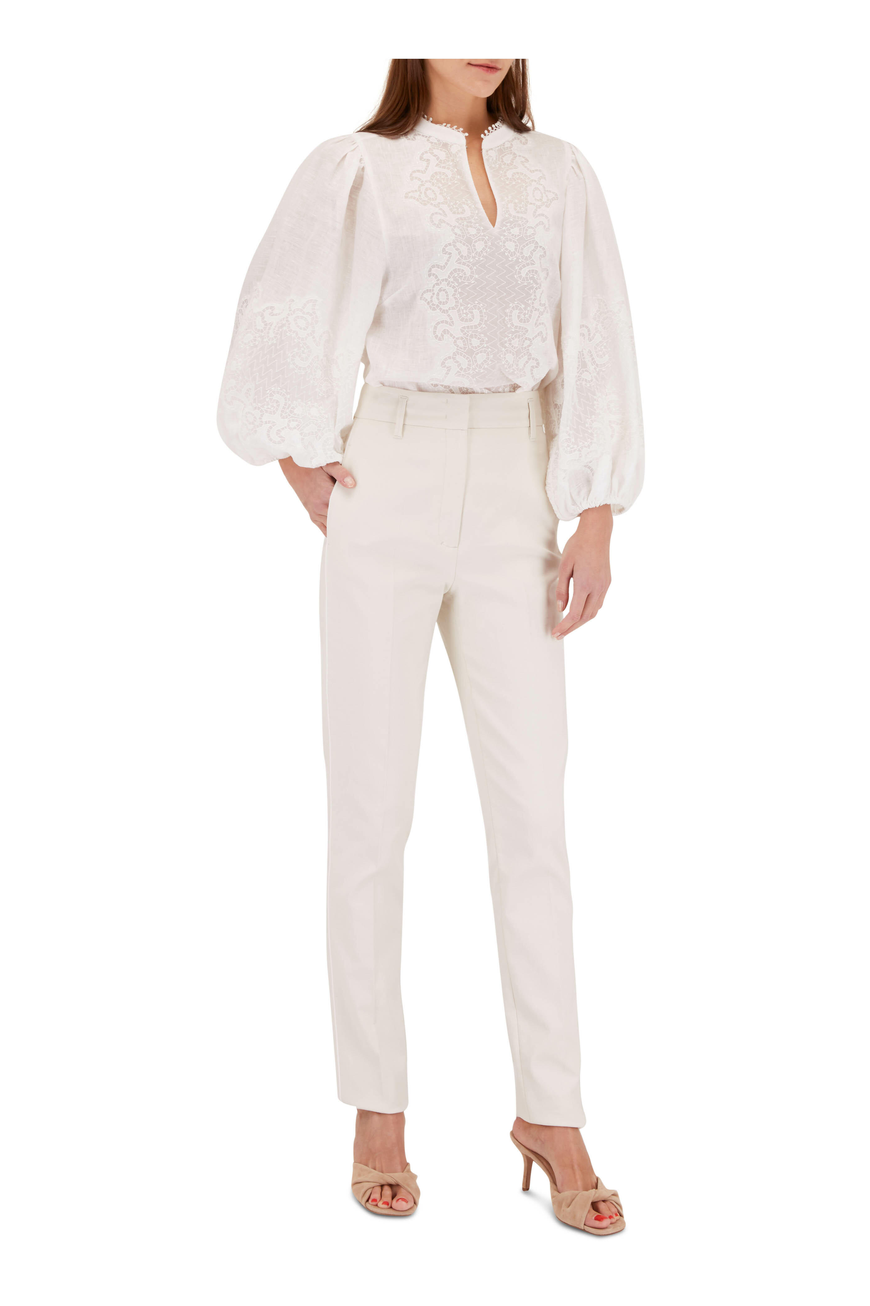 Dorothee Schumacher - Tranparencies White Embroidered Blouse