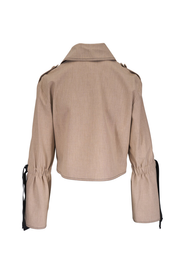 KZ_K Studio - Moto Drape Off White Leather Jacket