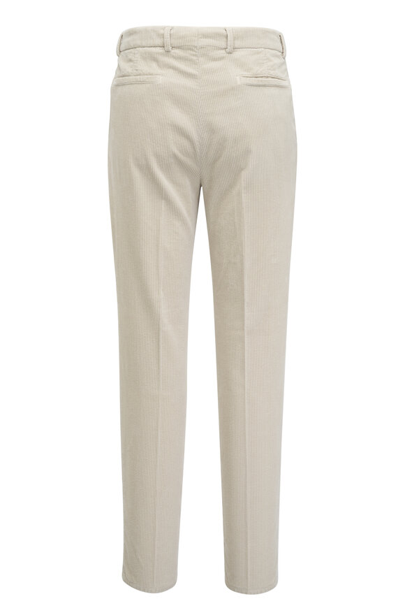 Brunello Cucinelli - Off White Corduroy Wide Pleated Pant