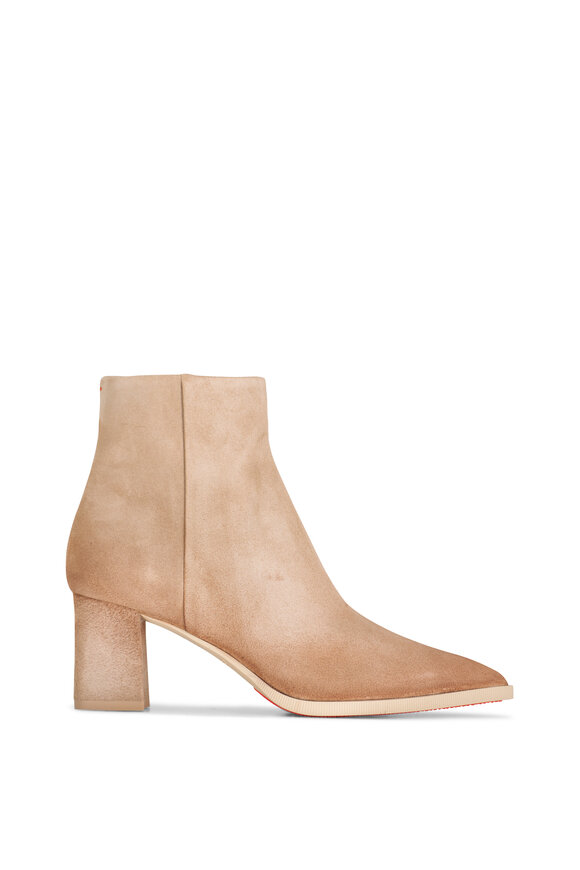 Santoni - Estel Beige Suede Side Zip Boot, 65mm