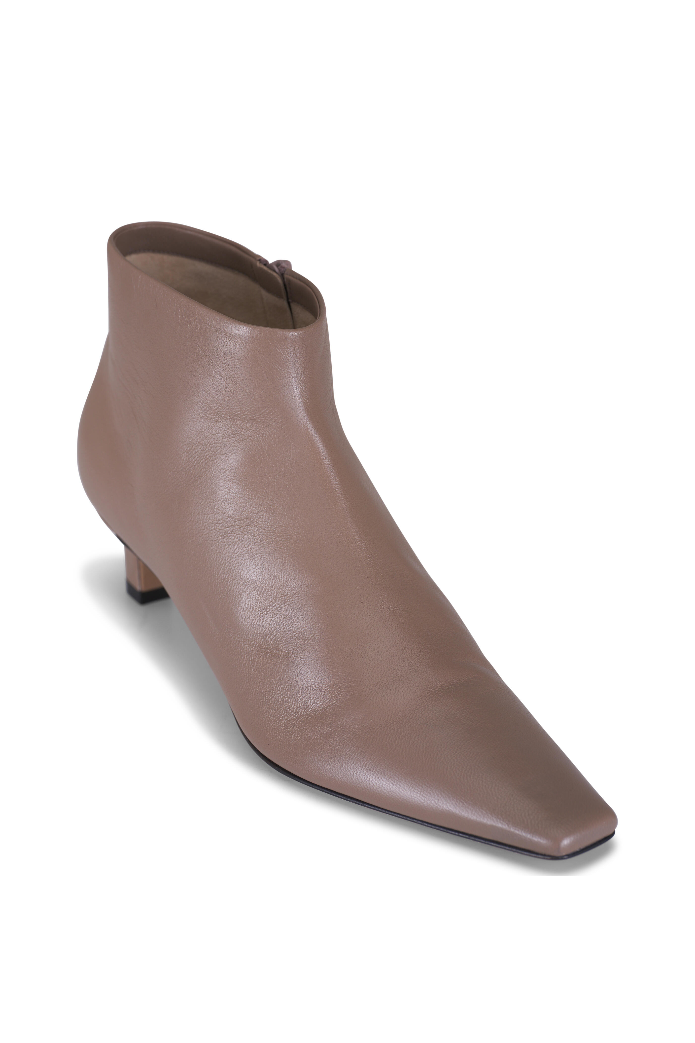 The Row - Carla Beige Gray Leather Boot, 45mm