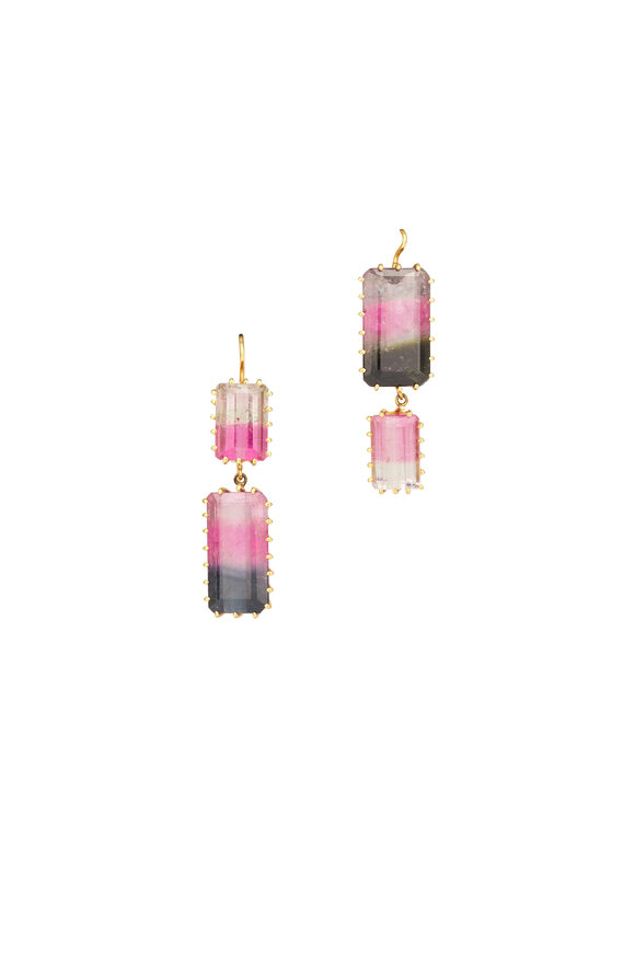Renee Lewis 18k Yellow Gold Antique Tourmaline Earring - view 1