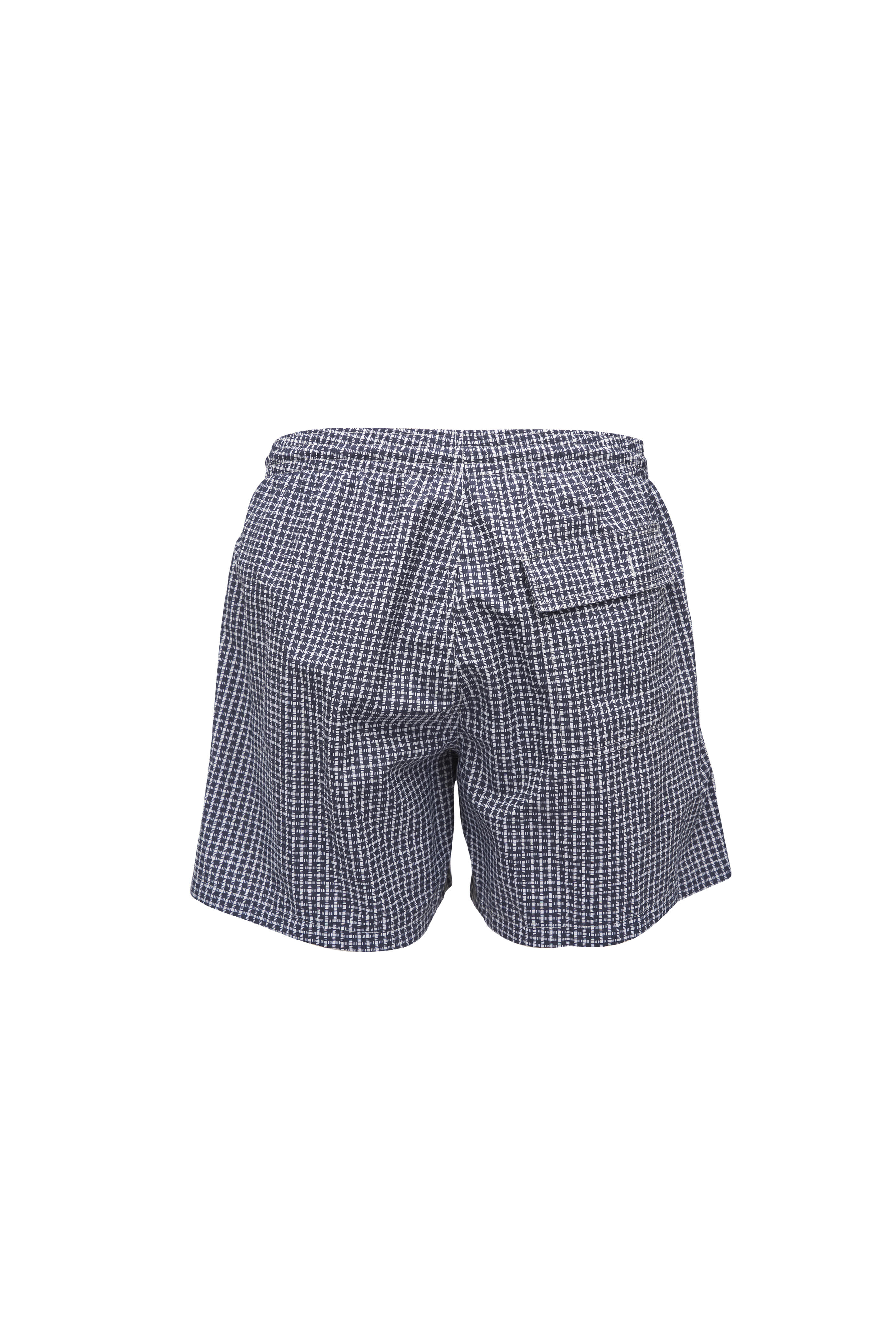 Loro Piana - Daneu Blue & White Check Swim Trunks
