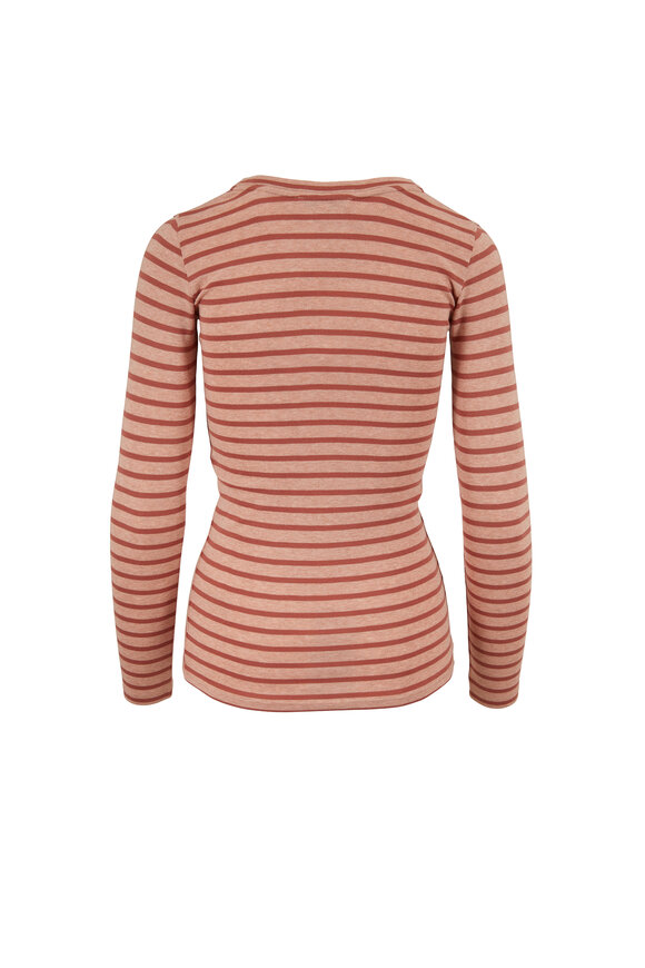 Vince - Heather Pink & Dark Pink Striped T-Shirt