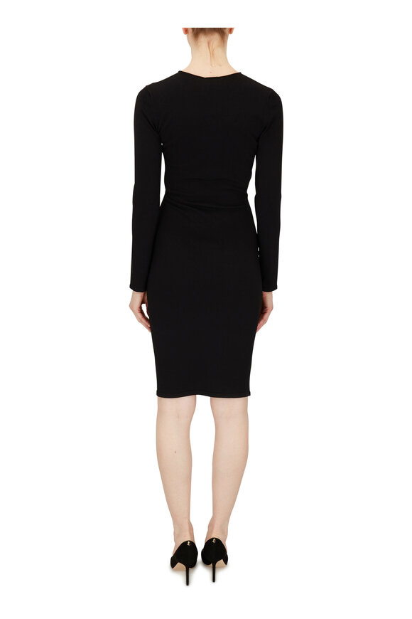 Tom Ford - Black Knit Keyhole Long Sleeve Dress