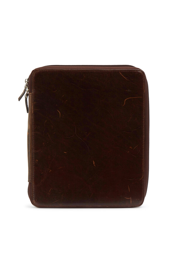 Moore & Giles - Brown Leather Ipad Zip Around Cover